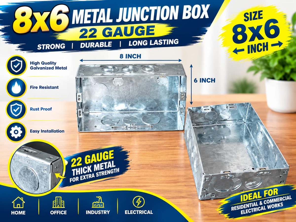8x6 G.I. METAL BOX 22 Gauge (12 Module)