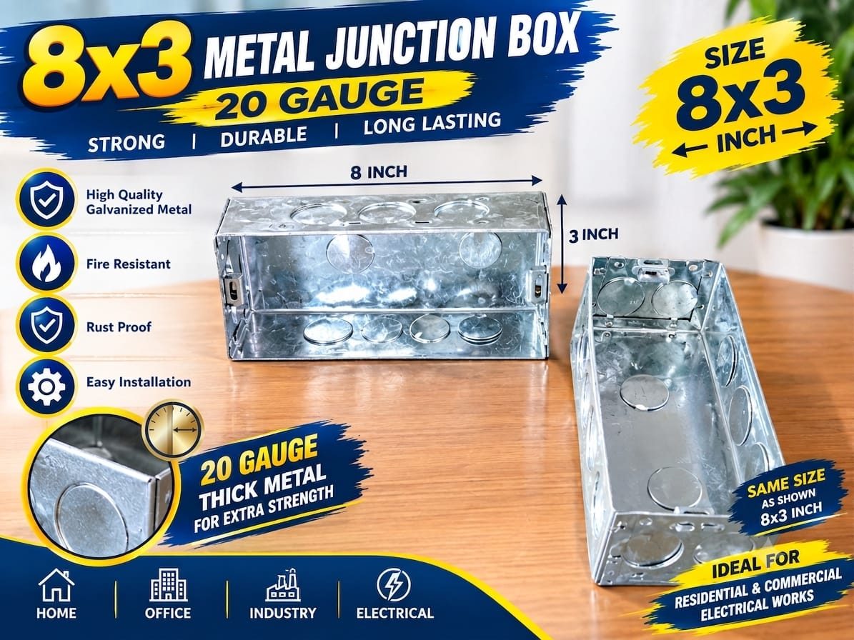 8x3 G.I. METAL BOX 20 Gauge (6 Module)