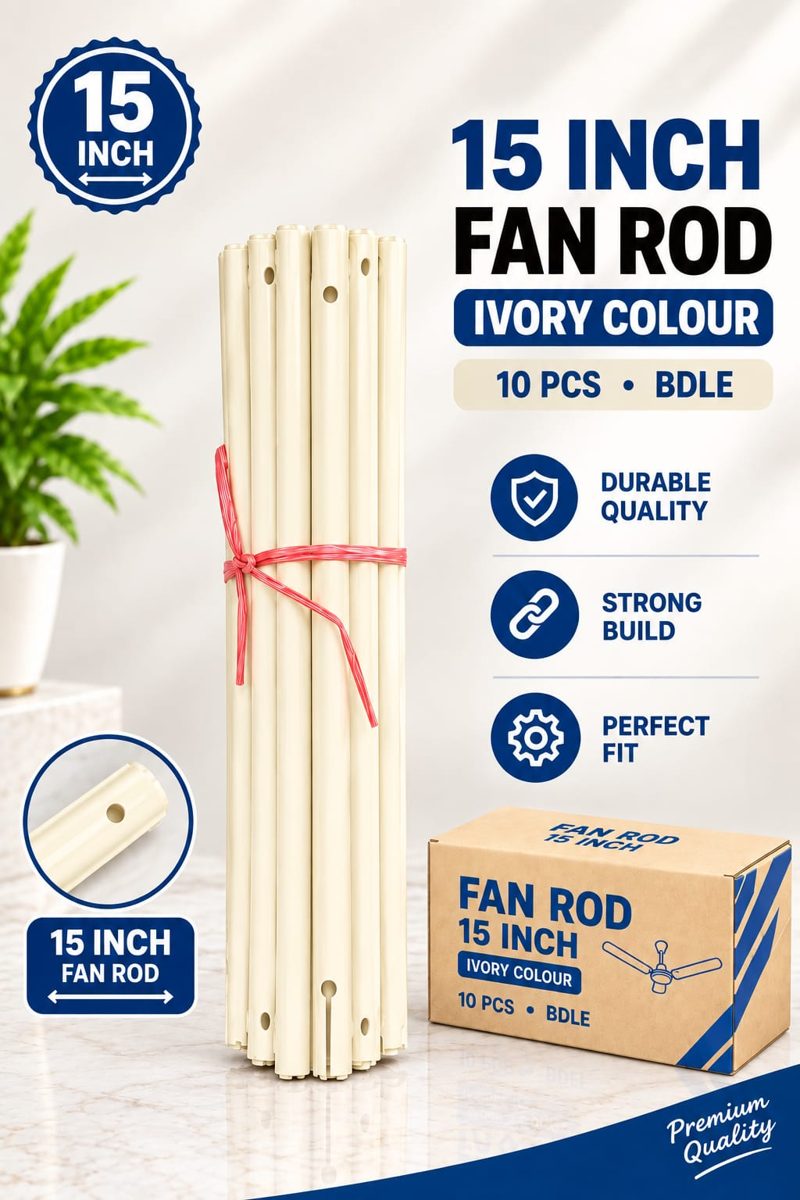 15" inch Fan Rod Ivory Normal Quality