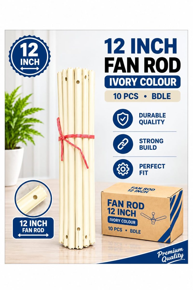 12" inch Fan Rod Ivory Normal Quality