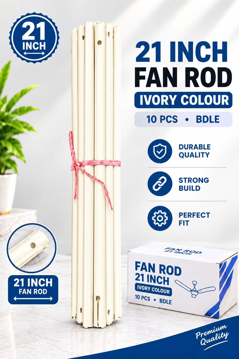 21" inch Fan Rod Ivory Normal Quality