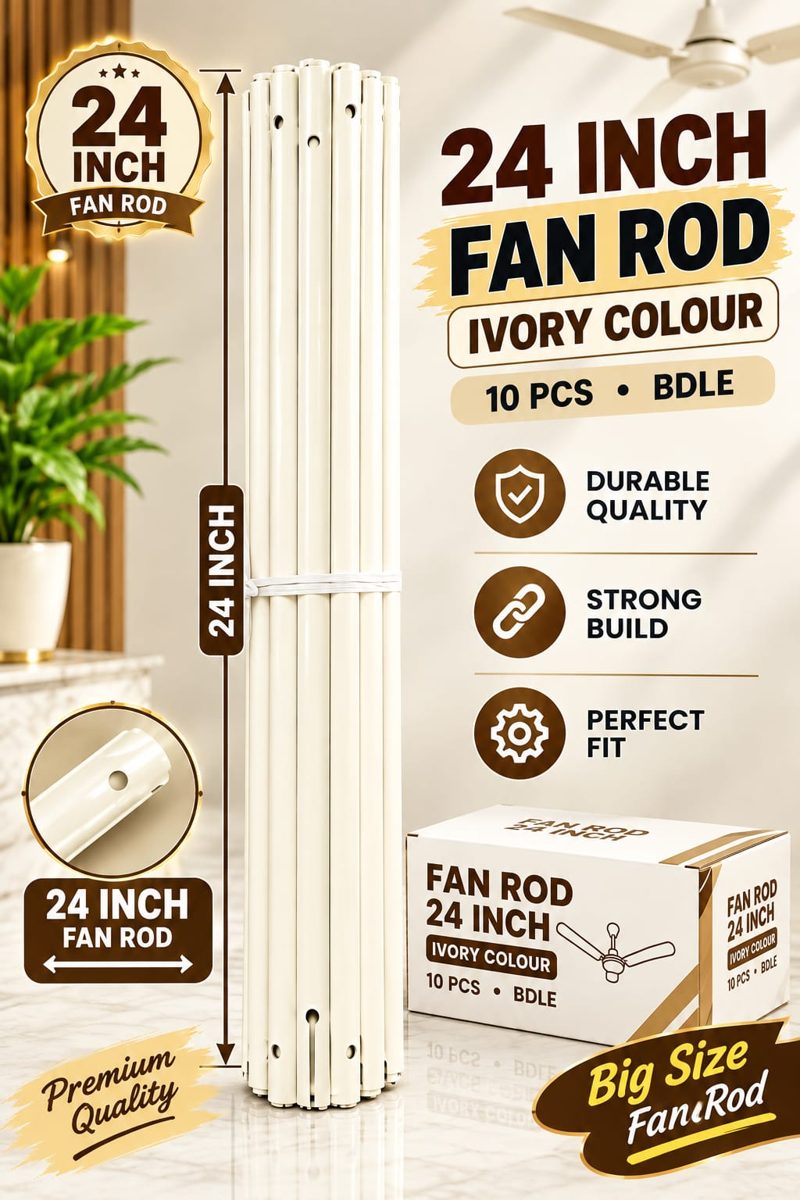 24" inch Fan Rod Ivory Normal Quality
