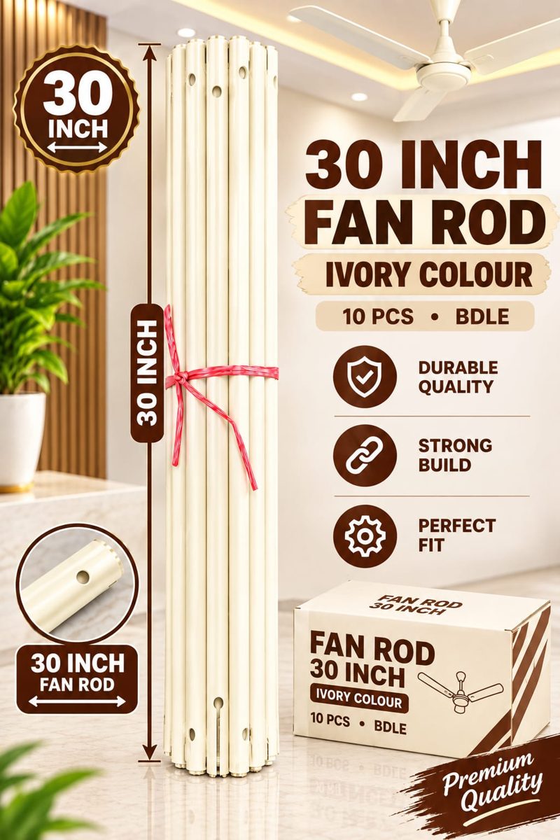 30" inch Fan Rod Ivory Normal Quality